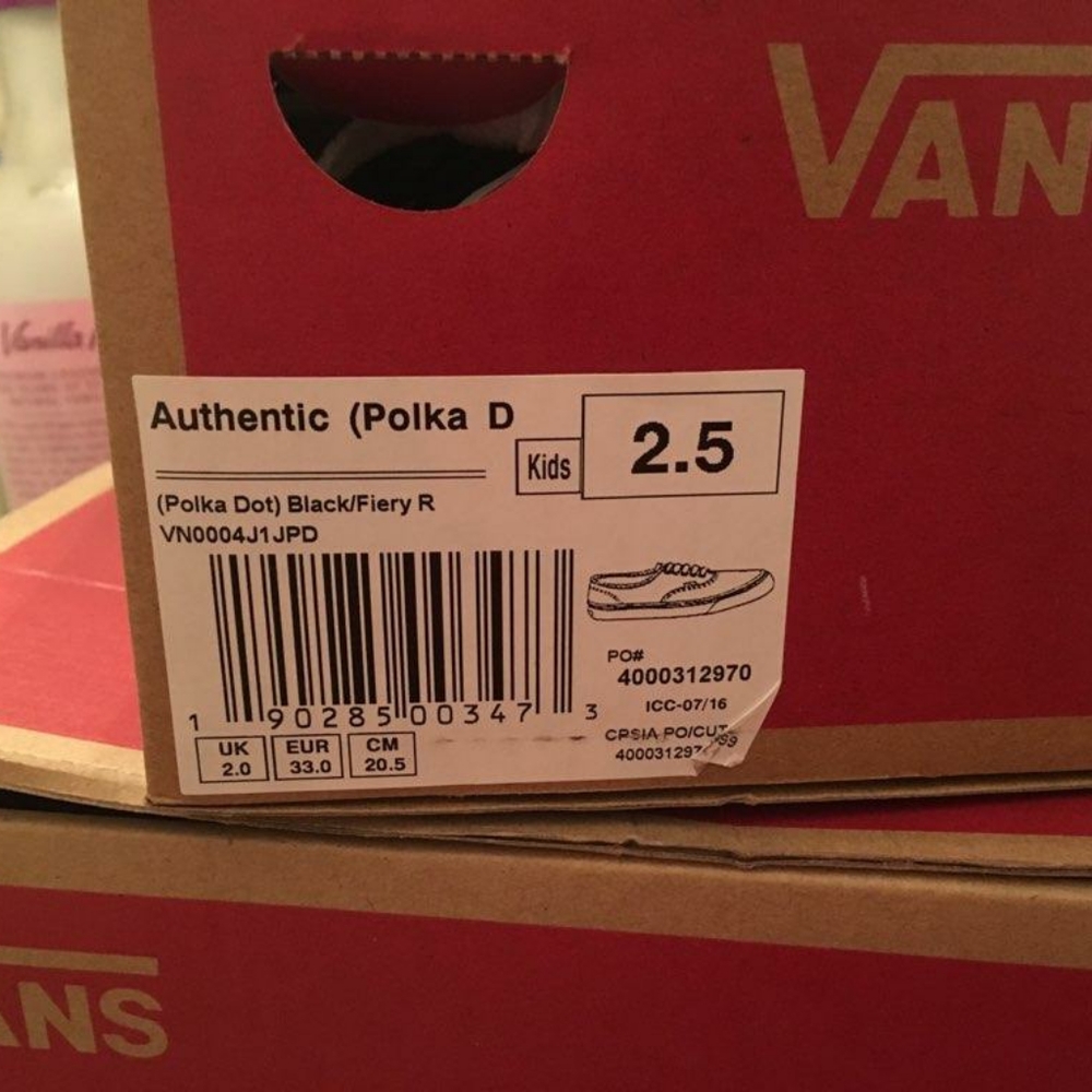 Black/white/pink polka dot vans
